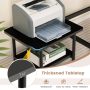Under Desk Printer Stand with Storage Shelf and Lockable Wheels - Black - Image 6