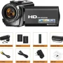 Video Camera Camcorder for Youtube Digital Camera Recorder FHD 1080P 24.0MP 16X Digital Camcorder with Mic and 2 Batteries - Image 6