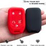 TANDRIVE Key Fob Cover for 2024-2017 GMC Acadia Terrain Denali, Sierra Chevy Silverado, Silicone, Black and Red - Image 4