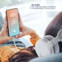 SoundPlay Foldable Wireless Headphones, Bluetooth Over-Ear Headset with Built-in Mic, White - Image 4