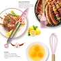 oannao Silicone Cooking Utensils Set - 446°F Heat Resistant Silicone Kitchen Utensils for Cooking,Kitchen Utensil Spatula Set w Wooden Handles,Holder, BPA FREE Gadgets for Non-Stick Cookware (Pink) - Image 4