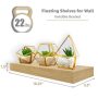 Set of 3 Floating Shelves, Wall Mounted for Home Decor, 16.25 in. W x 5.5 in. D Maple Wood Decorative Wall Shelf - Image 4