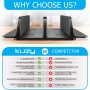 Kuzy Vertical Laptop Stand Holder Adjustable Double Vertical Laptop Holder Desk Stand for MacBook Pro Vertical Stand, MacBook Stand Vertical MacBook Stand, Closed Mac Vertical Stand Rack, Black - Image 4