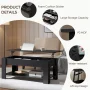Alden Design Modern 47.5" Wood Lift Top Coffee Table with Lower Shelf for Livingroom, Black - Image 4