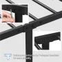 Alden Design King Size Metal Platform Bed Frame with High Headboard and Footboard, Adult, Black - Image 6