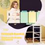 Twin Size Loft Bed Playhouse Bed Frame with Tower Tent and 3 Storage Pockets - Navy - Image 5