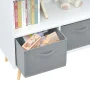 Kids Bookcase with Collapsible Fabric Drawers,Toy Storage Cubby,Children's Book Display,Toy Storage Cabinet Organizer,White/Gray - Image 5