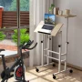 Costway Height Adjustable Mobile Standing Desk with Tiltable Desktop & 2 Hanging Hooks - Image 2