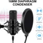 TiokMc USB Podcast Microphone Kit, 192kHz/24Bit Condenser Mic with Boom Arm, Shock Mount, Pop Filter, Windscreen and USB Cable for PC Recording Streaming - Image 4