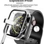 Tauri 2 Pack Hard Case Compatible for Apple Watch SE Series 6 5 4 44mm Built in 9H Tempered Glass Screen Protector Slim Bumper Touch Sensitive Full Protective Cover Compatible for iWatch 44mm - Clear - Image 6