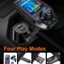 Upgraded Bluetooth FM Transmitter for Car, Wireless Radio Adapter Kit W 1.8" Color Display Hands-Free Call AUX in/Out SD/TF Card USB Fast Charge 18W for All Smartphones Audio Players - Black - Image 3