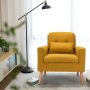 Linen Fabric Single Sofa Armchair with Waist Pillow for Living Room - Image 6