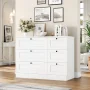 Homfa 6 Drawer White Dresser for Bedroom, Wood Chest of Drawers, Storage Cabinet for Living Room - Image 1