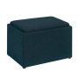 Designs4Comfort Dark Blue Fabric Storage Ottoman with Reversible Tray - Image 1