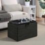 Designs4Comfort Dark Charcoal Gray Fabric Storage Ottoman with Reversible Tray - Image 1