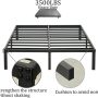 Wulanos Queen Size Bed Frame 18 inch Tall, 3500lbs Heavy Duty Metal Platform with Steel Slats Support, No Box Spring Needed, 18-inch Bedframe with Ample Storage, Sturdy and Noise-Free, Black - Image 3