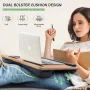Coliware Lap Desk, 21.6 inch Laptop Desk with Dual Cushion Device Ledge Mouse Pad Phone - Wood Grain - Image 3