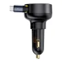 Baseus - Enjoyment Pro Car Charger C+Retractable Type-C Cable 60W Cluster - Black - Image 3