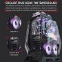 KEDIERS PC Case 7 PWM Cases Fans,ARGB Mid Tower ATX Gaming Computer Case with 3*Tempered Glass,Type-C, USB3.0 * 2,Black,W01 - Image 4