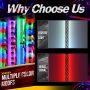 1PC 2FT Chasing LED Fat Whip Light High Density and High Brightness LED with Brake and Reverse Function-Remote and APP Control - Image 2