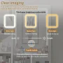 5-Drawers White Makeup Vanity Sets Dressing Table Sets With Stool, Mirror, LED Light and 3-Tier Storage Shelves - Image 6