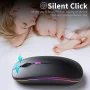 Wireless Mouse, G12 Slim LED Rechargeable Silent Wireless Mouse for Laptop, 2.4G Portable USB Optical Computer Mouse Wireless Computer Mice, Matte Black - Image 4