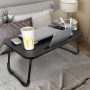 Laptop Bed Table with USB, VLikeze Foldable Lap Desk for Bed, Portable Breakfast Tray Table Reading Holder for Sofa Floor Writing Eating Working (Black) - Image 2