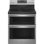 GE Profile - 30 in. Wide 5 Element 6.6 Cu. Ft. Smart Freestanding Double Oven Electric True Convection Range with - Stainless Steel - Image 1