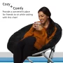 Mainstays Faux Fur Folding Saucer Chair, Purple, for Tweens, Teens, and Adults - Image 4
