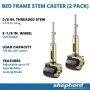 2 1/8 in. Black Rubber and Gold Steel Adjustable Bed Frame Stem Casters with Locking Brake, 125 lb. Load Rating 2 Pack - Image 2