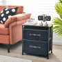 20 Inch Height Industrial Nightstand with 2 Pull-out Fabric Drawers - Image 5