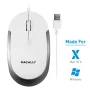 Silent USB Mouse Wired for Mac/PC, Compact Design, Optical Sensor and DPI Switch 800/1200/1600/2400 in White - Image 4