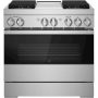 JennAir - 36 in. Wide 4 Burner NOIR 5.1 Cu. Ft. Self-Cleaning Freestanding Dual Fuel Convection Range - Stainless Steel - Image 1