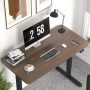 HAIAOJIA Height Adjustable Electric Standing Desk - 47 x 24 Inch Whole Piece Top Sit Stand Desk Computer Desk - Stand Up Desk for Home Office (Black Frame + Walnut Top) - Image 2