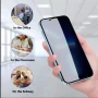 Xihaiying iPhone 13 Pro Privacy Screen Protector + Camera Lens Protector, Anti Spy Case Friendly Tempered Glass 9H Black - Image 5