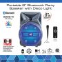 Naxa Electronics Portable Bluetooth Party Speaker with Disco Light, 8-inch, Blue - Image 2