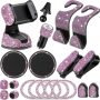 Tallew 20 Pieces Car Accessories Set for Women, Bling Car Phone Holder Mount, Dual USB Car Charger, Car Coasters, Glasses Holders (Purple) - Image 5