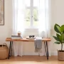 Hairpin 36 in. Brown Natural Live Edge Wood with Metal Dining Bench - Image 6