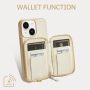 ZVE Wallet Case for iPhone 13 6.1'', Zipper Wallet Case with Credit Card with Wrist Strap, Protective Handbag Purse Leather Case Beige - Image 2
