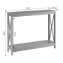 Oxford 40 in. Gray Standard Rectangle Composite Console Table with Shelves - Image 4