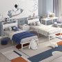 Yoneston 12" Twin Metal Bed Frame with 2-Tire Storage Headboard for Girls, Heavy Duty Platform Bed Frame No Box Spring Bedroom Furniture, White - Image 6
