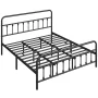Alden Design King Size Metal Platform Bed Frame with High Headboard and Footboard, Adult, Black - Image 2