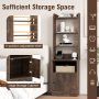 6-Tier Bookshelf Nightstand with Charging Station and Cabinet - Image 5