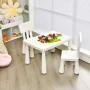 Gymax Kids Table & 2 Chairs Set Toddler Activity Play Dining Study Desk Baby Gift White - Image 5
