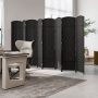 8-Panel Folding Room Divider with Hand-Woven Texture and Solid Wood Frame - Image 4