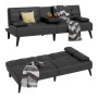 Advait Twin 65.35" Faux Leather Split Back Convertible Sofa - Image 3