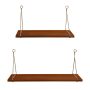 Vista 24 in. x 10 in. x 9 in. Walnut Brown/Gold Decorative Wall Shelf - Image 3