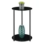 Convenience Concepts Designs2Go Classic Two-Tier Round End Table in Black Glass - Image 2
