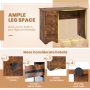Rustic Brown Wooden Computer Desk Workstation with 3 Drawers for Home and Office - Image 5