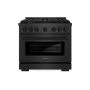 ZLINE - 36 in. Wide 6 Burner 5.2 cu. ft. Freestanding Paramount Dual Fuel Range with Gas Cooktop in Black Satin Stainless Steel - Black Satin Stainless Steel - Image 1